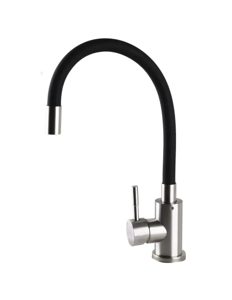 Смеситель для кухни из нержавеющей стали Globus Lux Alpen SBT1-203S черный гофроизлив - 2