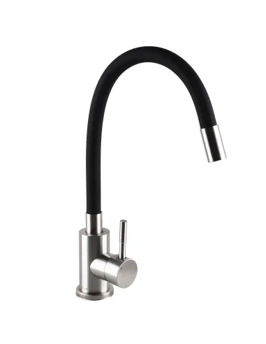 Смеситель для кухни из нержавеющей стали Globus Lux Alpen SBT1-203S черный гофроизлив - 4