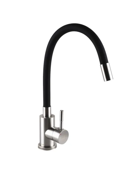 Смеситель для кухни из нержавеющей стали Globus Lux Alpen SBT1-203S черный гофроизлив - 4