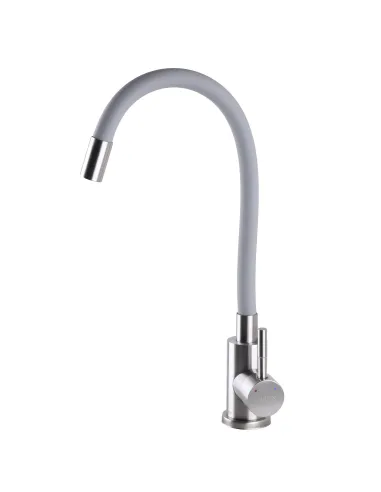 Смеситель для кухни из нержавеющей стали Globus Lux Alpen SBT1-203SG белый гофроизлив - 2