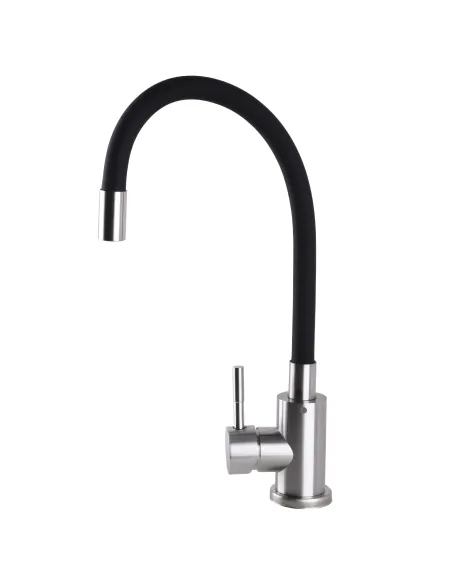 Смеситель для кухни из нержавеющей стали Ecomix Alpen SBT3-203SB с черным гофроизливом - 3
