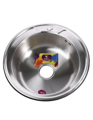 Кухонна мийка кругла Mira MR 510 S Matt 0.6, нержавіюча сталь - 1