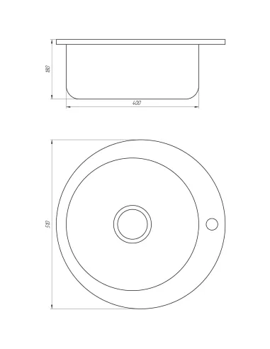 Кухонная мойка круглая Mira MR 510 D Decor 0.6, нержавеющая сталь - 2
