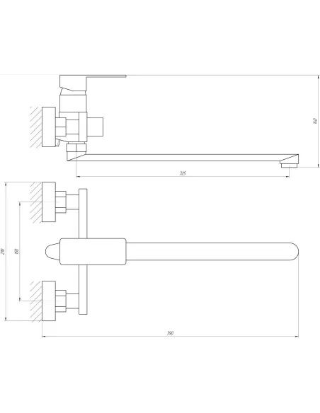 Смеситель для ванны с душем Globus Lux Milano GLM-208N-11-Graphite, латунь, графит - 6