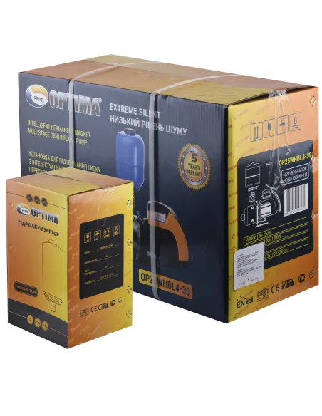 Насосна станція Optima Prime OP25WHBL4-30 0,37 кВт, з частотним перетворювачем, бак 5 літрів - 5