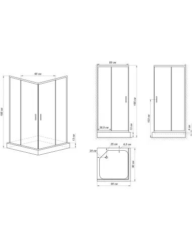 Душова кабіна Bravo Ner 90B Mosaic - 3