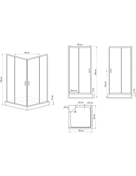 Душова кабіна Bravo Ner 90B Mosaic - 3