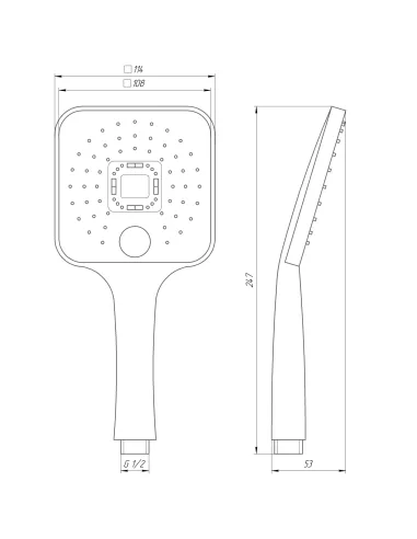 Лійка для душу Globus Lux NS-003-00, 2 режими, хром, сіра - 6