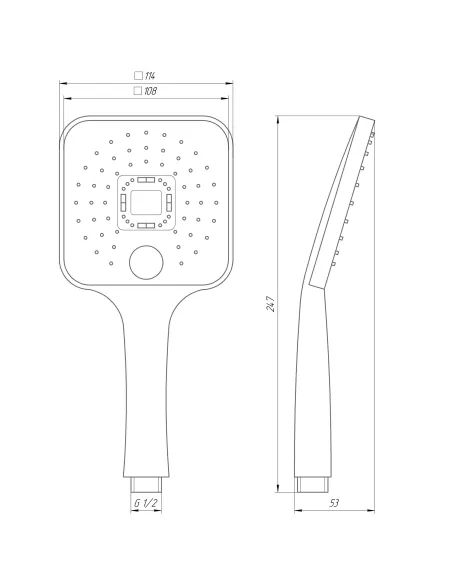 Лійка для душу Globus Lux NS-003-00, 2 режими, хром, сіра - 6