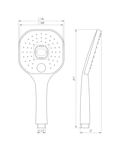 Лійка для душу Globus Lux NS-003-BB, 2 режими, чорна - 6