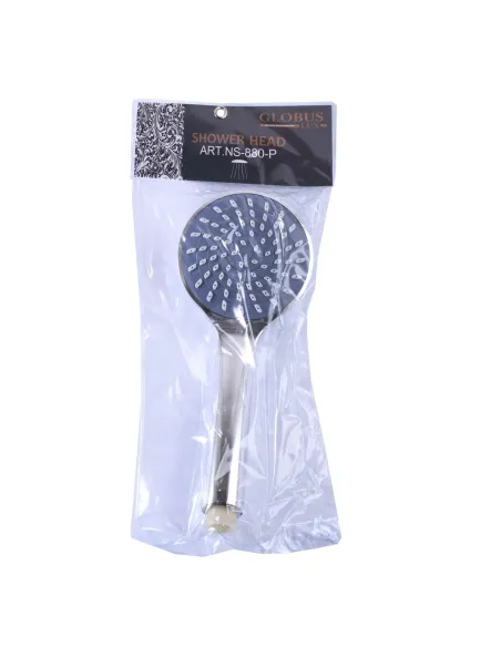 Лійка для душу Globus Lux NS-880-P, 1 режим, хром, чорна - 2