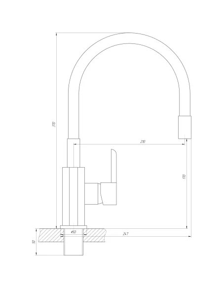 Змішувач для кухні Domino Prestige DPS-203SLR-Beige хром, бежевий, з гофрованим гусаком - 4