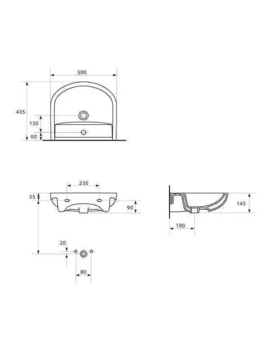 Меблевий умивальник Cersanit Arteco 50, з отвором - 2