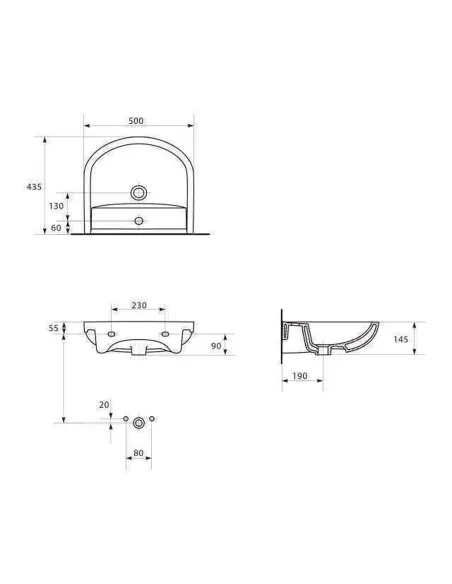 Меблевий умивальник Cersanit Arteco 50, з отвором - 2