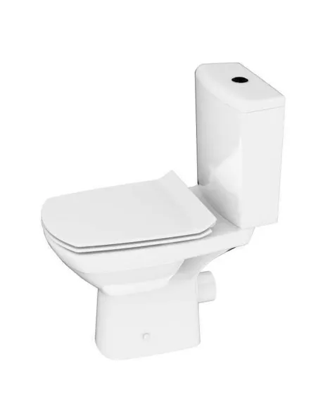 Унитаз компакт Cersanit 637 Carina Clean On 011, 3/5 л, нижний подвод воды, горизонтальный слив, сиденье - 1