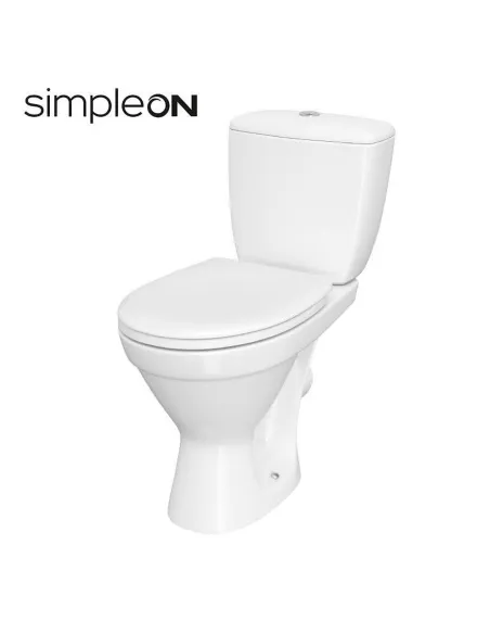 Унитаз компакт Cersanit 704 Cersania Simpleon 011, 3/6 л, нижний подвод воды, горизонтальный слив, сиденье - 1