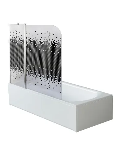 Стеклянная шторка для ванной Bravo Enza 120B Mosaic прозрачная - 1