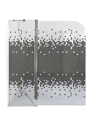 Стеклянная шторка для ванной Bravo Enza 120B Mosaic прозрачная - 4