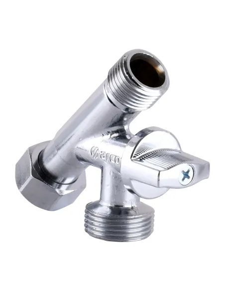 Кран приборный шаровой угловой с прижимной гайкой Arco 1/2х1/2х3/4 дюйма Conecta 280020 - 1