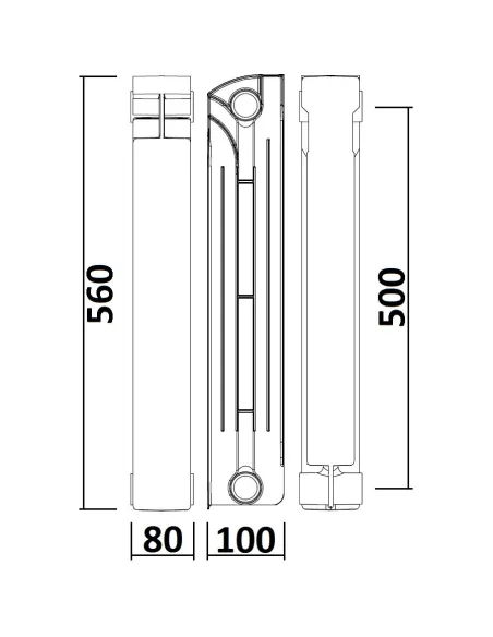 Радіатор біметалічний Queen Therm 500/100, 10 секцій - 8