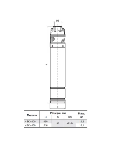Вихровий свердловинний насос NPO 4SKm 100 1 кВт, кабель 15 метрів, пульт управління - 3