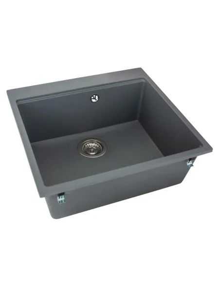 Мойка кухонная каменная прямоугольная Miraggio Lagoon 540 Gray, 510x541x215 мм - 1