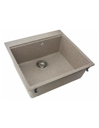 Мойка кухонная каменная прямоугольная Miraggio Lagoon 540 Terra, 510x541x215 мм - 4