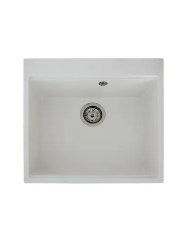 Мойка кухонная каменная прямоугольная Miraggio Lagoon 540 White, 510x541x215 мм - 3