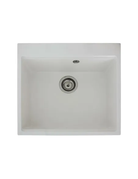 Мойка кухонная каменная прямоугольная Miraggio Lagoon 540 White, 510x541x215 мм - 3