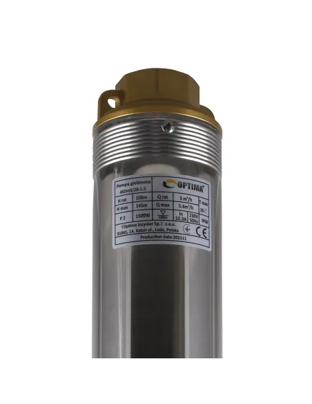 Центробежный глубинный насос Optima 4SDm 3/20 1.5 кВт, пульт, кабель 1.5 метра - 3
