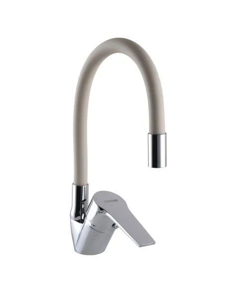 Смеситель для кухни с гибким изливом Domino Blitz DBC-203SLR-BEIGE бежевый гофроизлив - 1