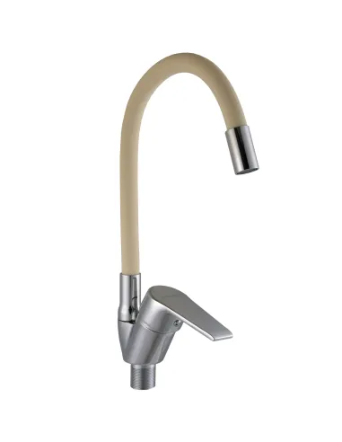 Смеситель для кухни с гибким изливом Domino Blitz DBC-203SLR-BEIGE бежевый гофроизлив - 2