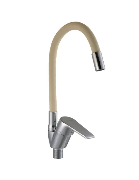 Смеситель для кухни с гибким изливом Domino Blitz DBC-203SLR-BEIGE бежевый гофроизлив - 2