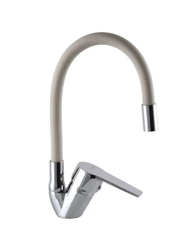 Смеситель для кухни с гибким изливом Domino Blitz DBC-203SLR-BEIGE бежевый гофроизлив - 3