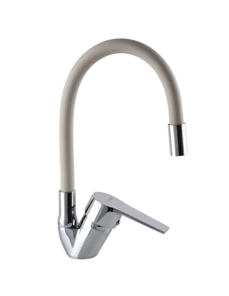 Смеситель для кухни с гибким изливом Domino Blitz DBC-203SLR-BEIGE бежевый гофроизлив - 3