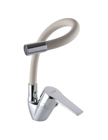 Смеситель для кухни с гибким изливом Domino Blitz DBC-203SLR-BEIGE бежевый гофроизлив - 4