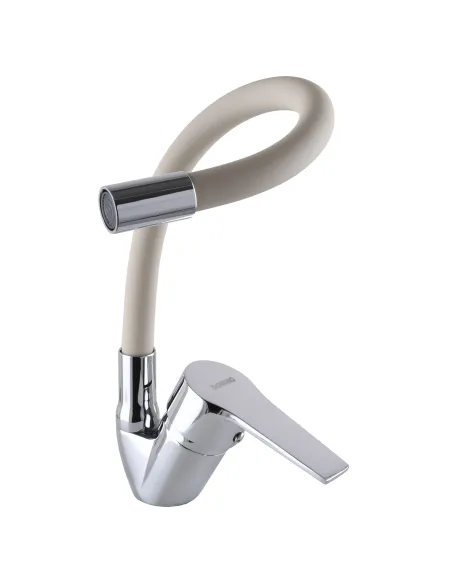 Смеситель для кухни с гибким изливом Domino Blitz DBC-203SLR-BEIGE бежевый гофроизлив - 4