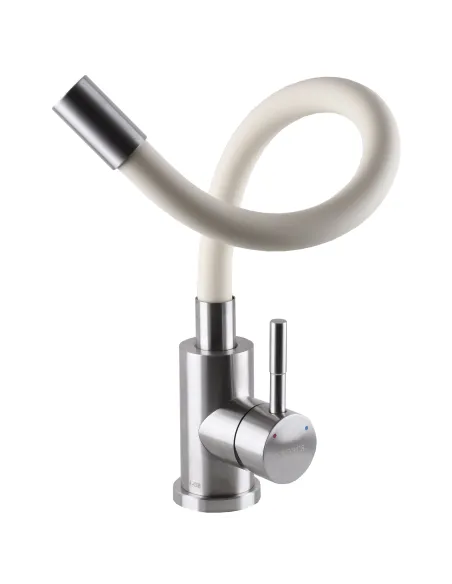 Змішувач для кухні Globus Lux Alpen SUS-203S-BEIGE, бежевий гофровилив - 4