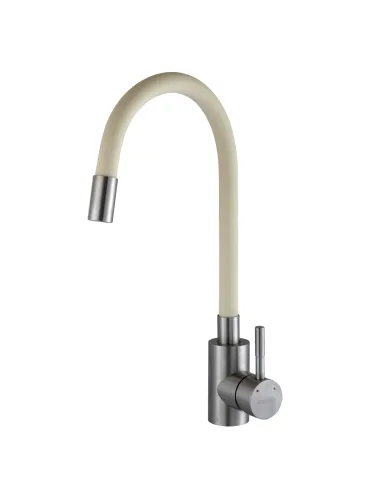 Смеситель для кухни из нержавеющей стали Globus Lux Alpen SBT1-203S-BEIGE, бежевый гофроизлив - 2