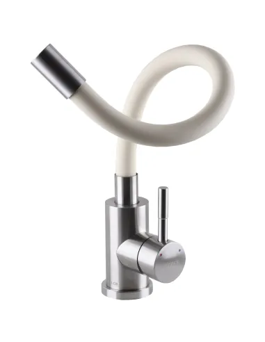 Смеситель для кухни из нержавеющей стали Globus Lux Alpen SBT1-203S-BEIGE, бежевый гофроизлив - 4