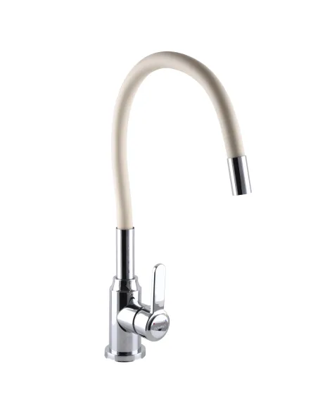 Смеситель для кухни с гибким изливом Domino Ellipse DCC-203L-BEIGE бежевый гофроизлив - 1