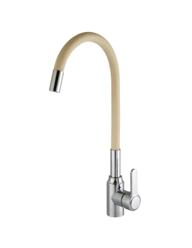 Смеситель для кухни с гибким изливом Domino Ellipse DCC-203L-BEIGE бежевый гофроизлив - 2