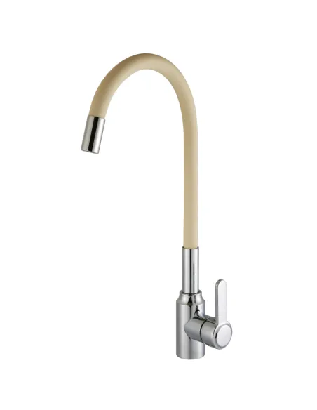 Смеситель для кухни с гибким изливом Domino Ellipse DCC-203L-BEIGE бежевый гофроизлив - 2