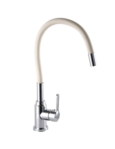 Смеситель для кухни с гибким изливом Domino Ellipse DCC-203L-BEIGE бежевый гофроизлив - 3