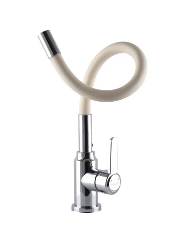 Смеситель для кухни с гибким изливом Domino Ellipse DCC-203L-BEIGE бежевый гофроизлив - 4