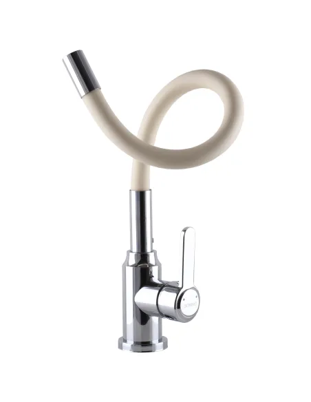 Смеситель для кухни с гибким изливом Domino Ellipse DCC-203L-BEIGE бежевый гофроизлив - 4