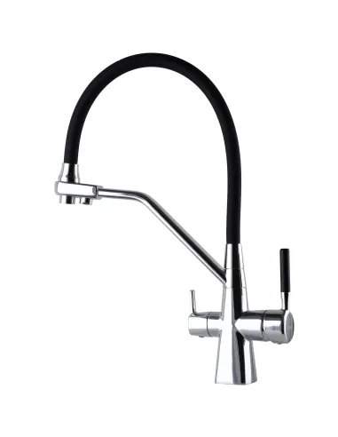 Смеситель для кухни с подключением к фильтру Globus Lux GLLR-0700-L-00-01 черный гофроизлив - 2