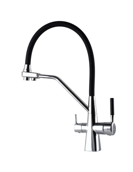Смеситель для кухни с подключением к фильтру Globus Lux GLLR-0700-L-00-01 черный гофроизлив - 2