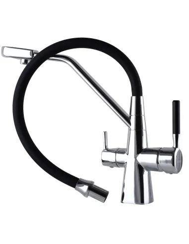 Смеситель для кухни с подключением к фильтру Globus Lux GLLR-0700-L-00-01 черный гофроизлив - 3