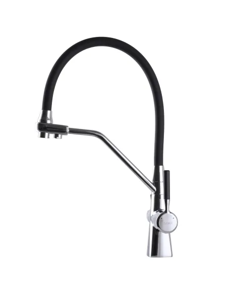 Смеситель для кухни с подключением к фильтру Globus Lux GLLR-0700-L-00-01 черный гофроизлив - 5